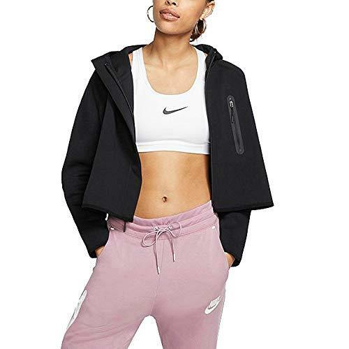SACAI X NIKE Nike Tech Fleece Cape Giacca Donna Media Nera con Cappuccio BV3396 010 Nuova