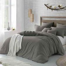 Swift Home Crinkle Pre-Washed Microfiber 3-Piece King/California King Duvet Cove