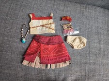 Moana Meet Conjunto Falda Top Collar Pelo Flor American Girl Muñeca Ropa