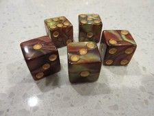 Game Dice Set of 5 MAGENTA MARBLE 16mm Gaming Dice + FREE Las Vegas Poker Chip