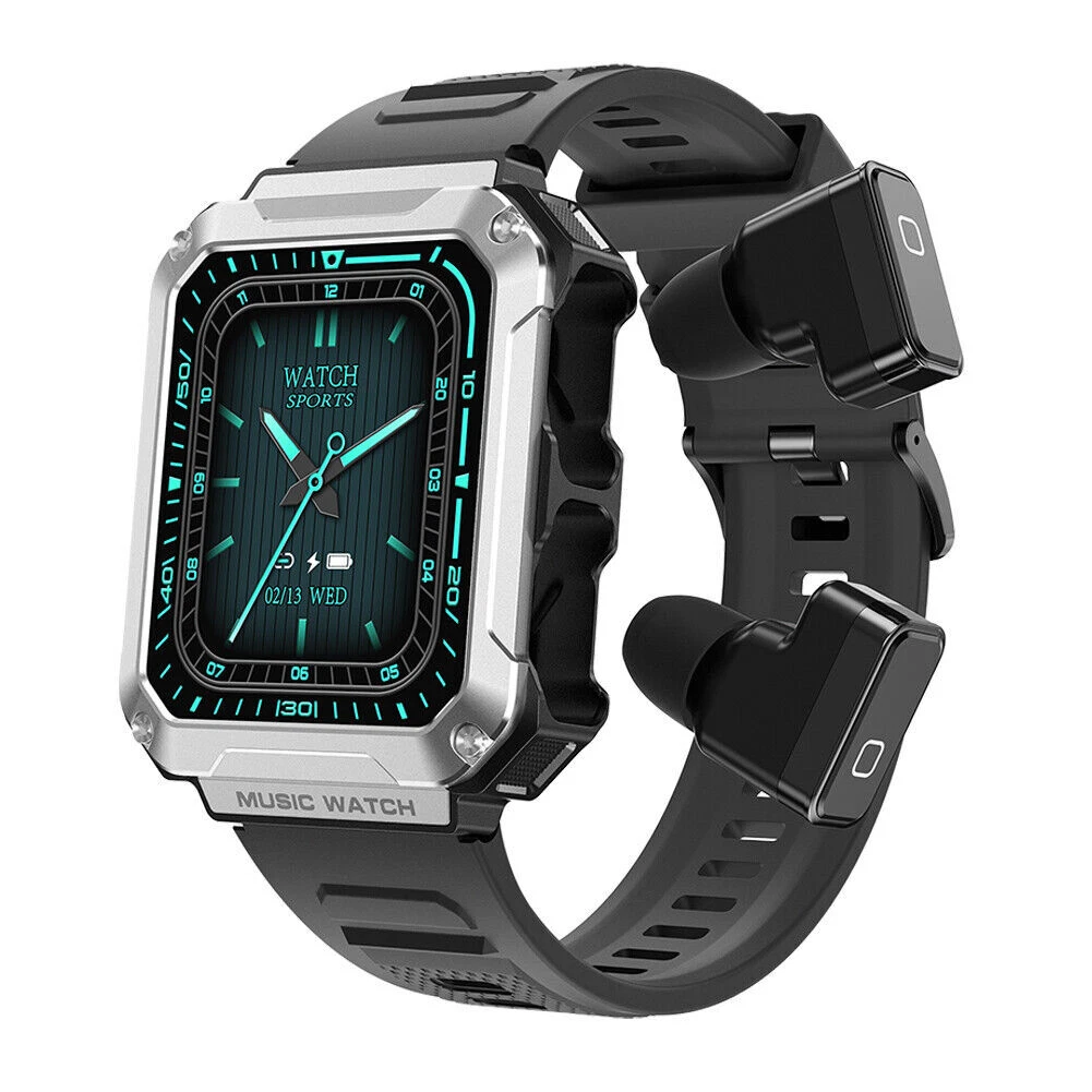 2 IN 1 Smart Watch Wireless Stereo Earphones Music Smartwatch Bluetooth Call