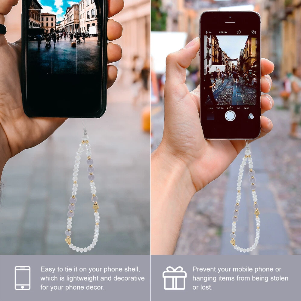 Charming Beaded Phone Case with Wallet Keychain & Lanyard for Keys