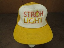 Stroh Light yellow USA Drinking beer Snapback Trucker VTG hat