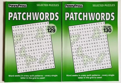 Lot of 2 PATCHWORDS Word Seek Search Find Penny Press Selected Variety DELL
