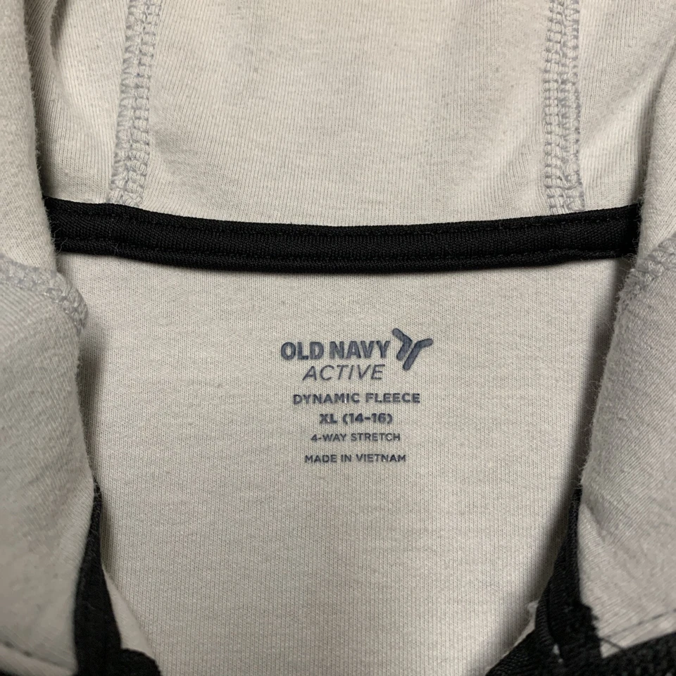 Old Navy Youth tamanho XL 14-16 cinza lã dinâmica ativa bolso com zíper completo com capuz - Imagem 3 de 4