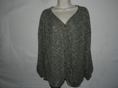 Womens No Boundaries XXXL/3X 21 olive green marled blouse cross back juniors