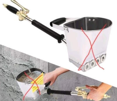 (NO HOPPER) Cement Mortar Concrete Stucco Air Sprayer GUN 4 Jet Wall Plaster