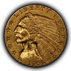 1909 G$2.50 Indian Head Gold Quarter Eagle - Luster - AU - SKU-G5181
