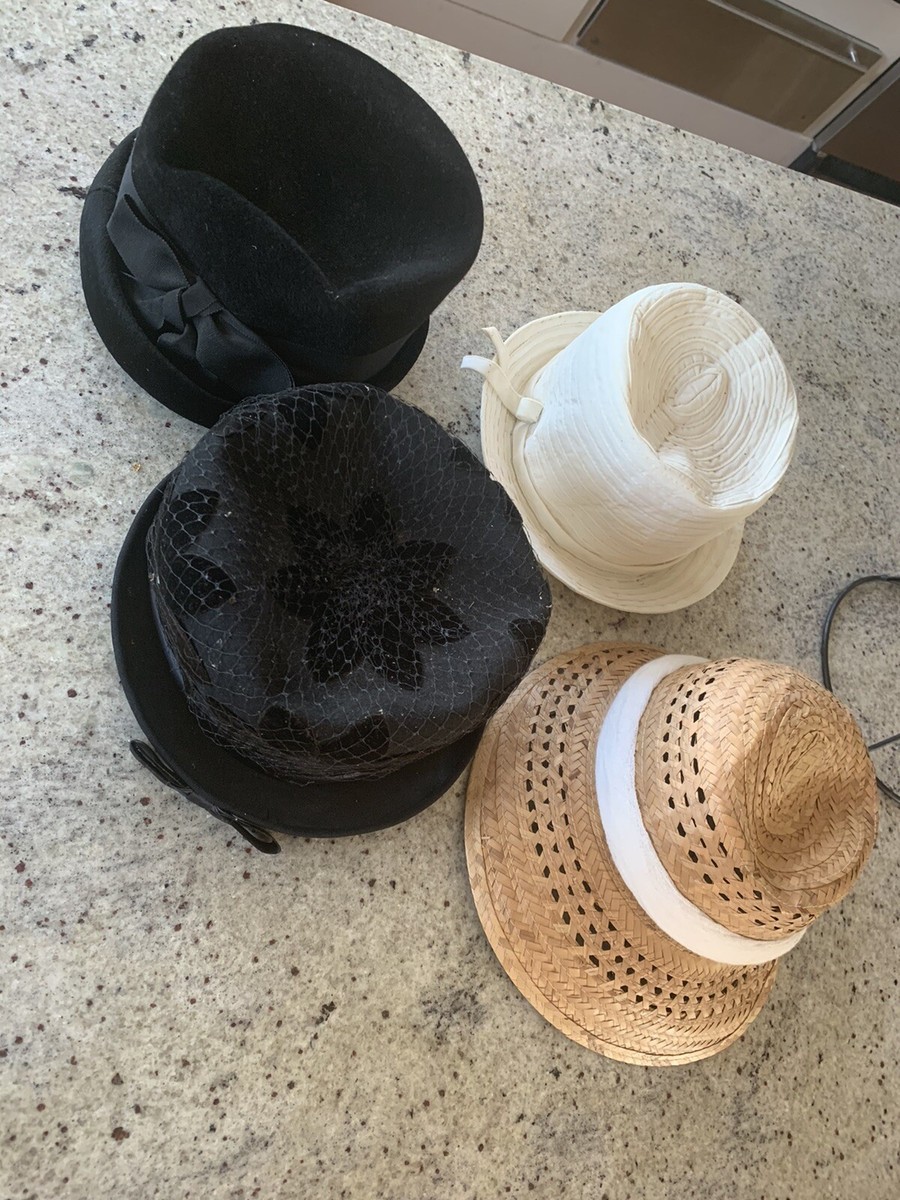 Vintage Lot Women’s Hats Henry Pollak Glenover Black Wool 40s 50s  Ferncroft