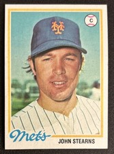 1978 Topps John Stearns Baseball Card #334 Mets Catcher EXMT O/C