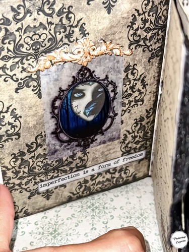 Witchy Gothic Junk Journal Handmade Bookmark + Fountain Pen Black - Picture 22 of 24