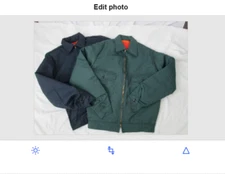 Mens Jacket IKE zip out liner uniform bomber Blue Green Gray 3X 4X NEW EWC