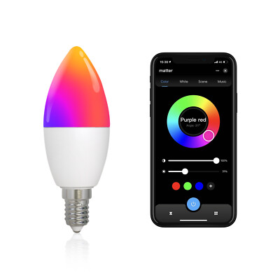 MOES Smart Matter WiFi E14 LED Light Bulbs CW RGB Dimmable Homekit/Alexa/Google