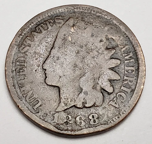 1868 P Indian Head Cent Penny  *G DETAILS - GOOD DETALS*  *FREE SHIPPING*