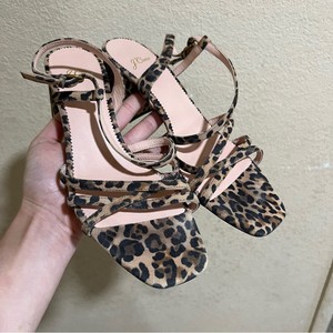 J. Crew Odette Strappy Sandals in Leopard Suede NWOT Size 10