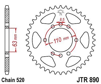 JT Sprockets Front Steel Sprocket 45 Tooth 45T 520 Chain JTR890.45zbk - Bild 2 von 3