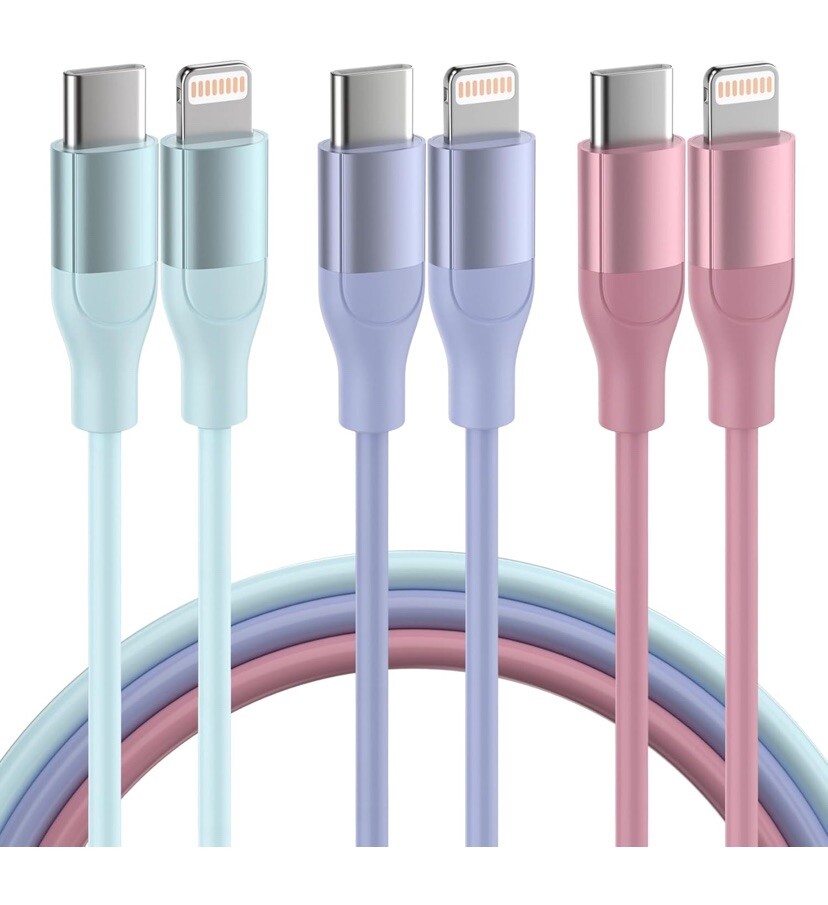 USB C to Lightning Cable [Apple Mfi Certified] 3Pack 6FT Iphone Fast Charger Cab-image