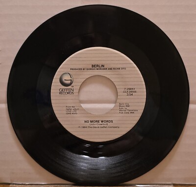 Madonna ''Crazy For You'' & Berlin ''No More Words'' 45RPM 7'' Vinyl