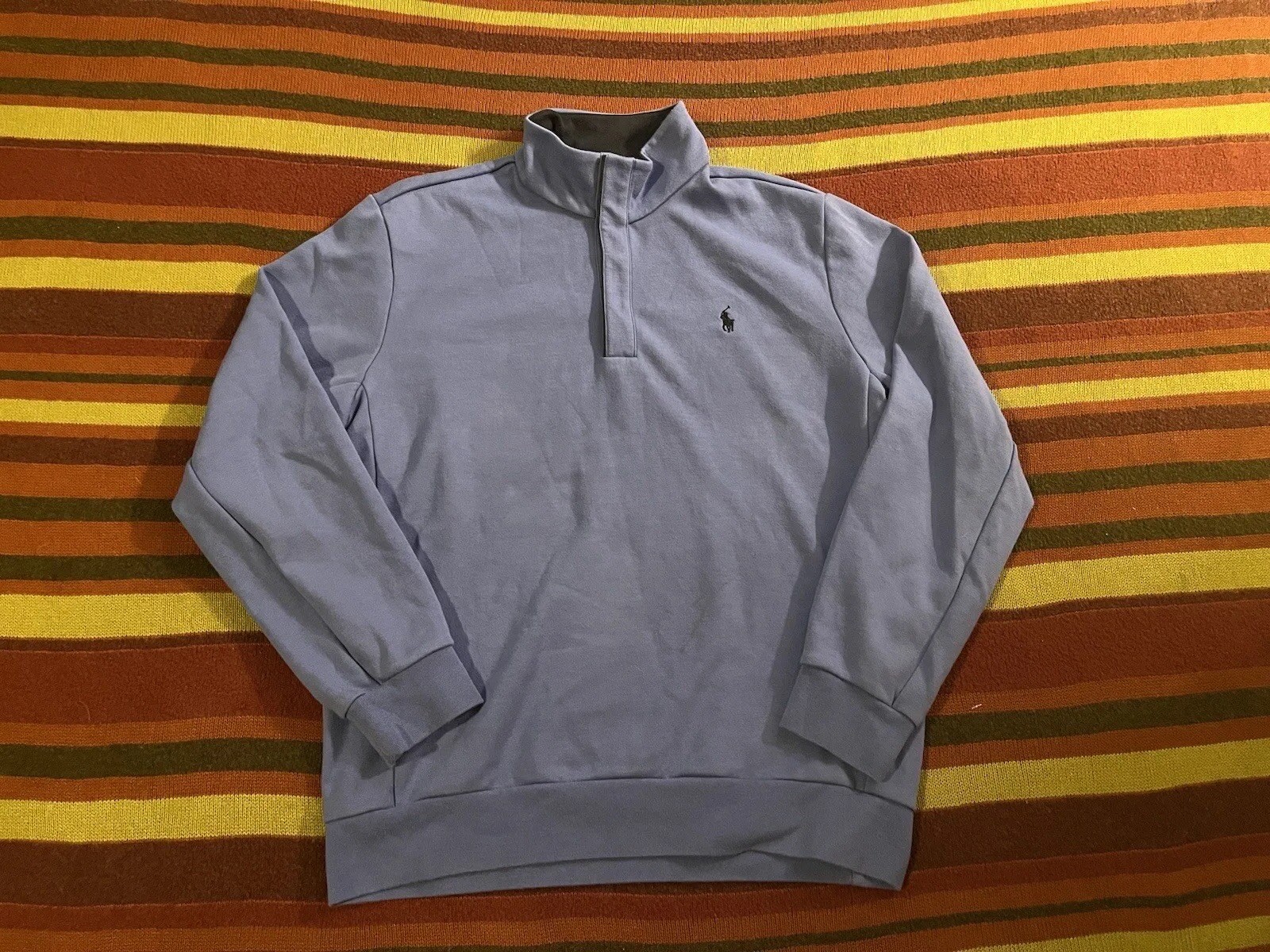 PONY Polo Ralph Lauren Snap Fleece Pullover Giacca Blu Taglia XL