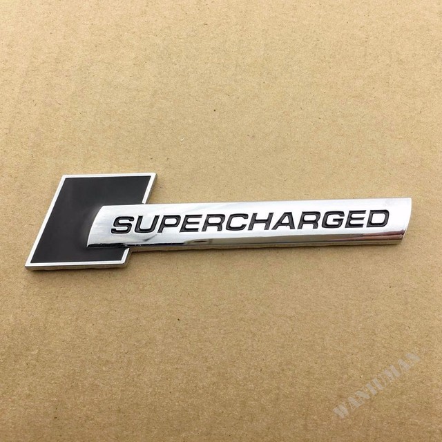 Black Metal SUPERCHARGED Car Side Trunk Sticker Emblem eBay