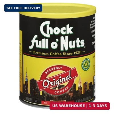 Chock Full o' Nuts Heavenly Original Ground Coffee - Premium Beans 42.5 Oz Can