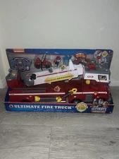 Rare VHTF Paw Patrol Ultimate Rescue Deluxe Fire Truck Lights Sound 6 Figures 