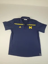 Adidas Climalite Michigan Wolverines Performance Polo Navy Blue Size L