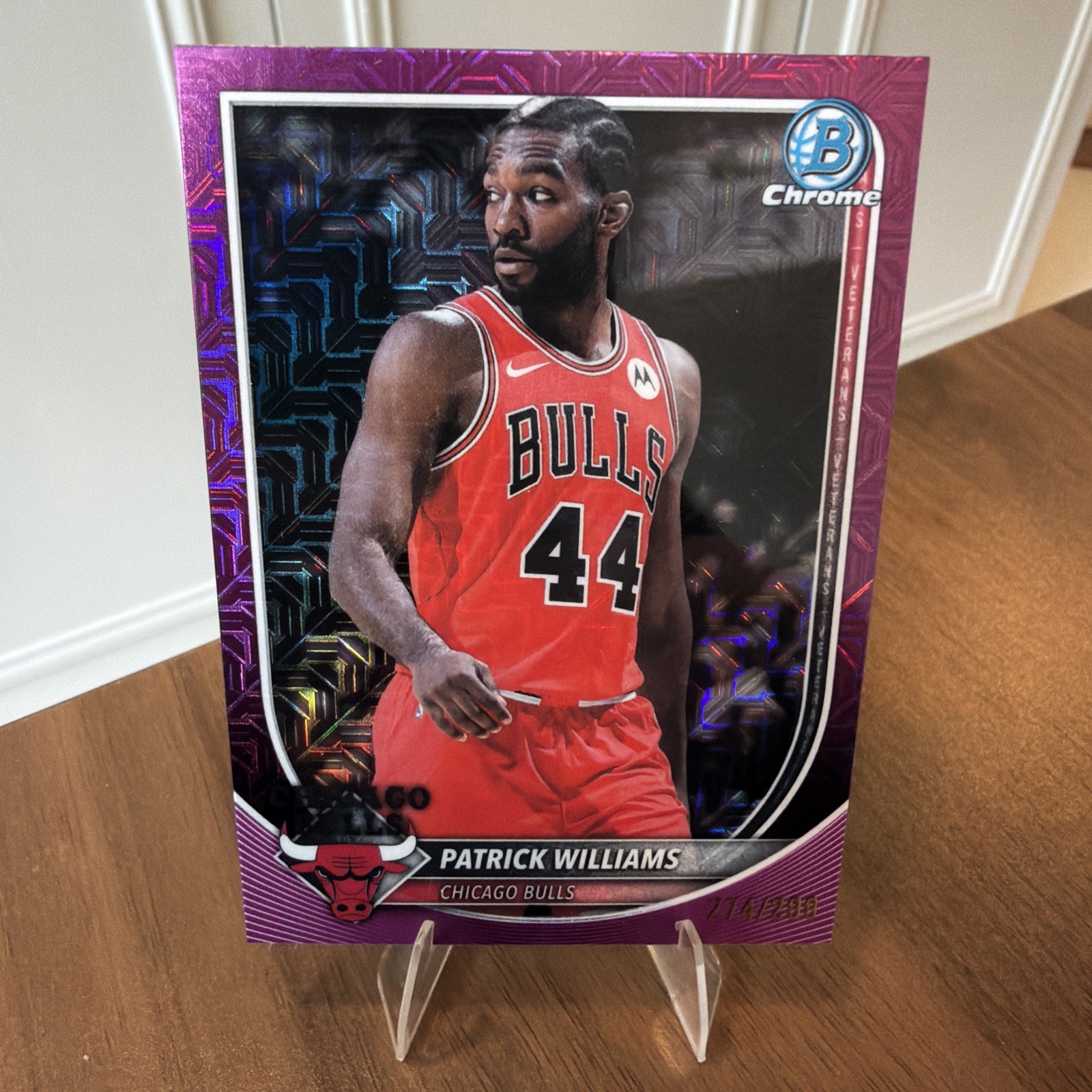 2025/26 Bowman Chrome Patrick Williams Purple MOJO Refractor /299 Bulls BCV-158