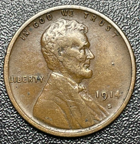 1914-S Very Fine Lincoln Wheat Cent Penny