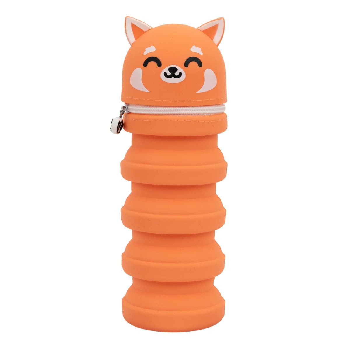 Trousse extensible panda roux en silicone pour crayons
