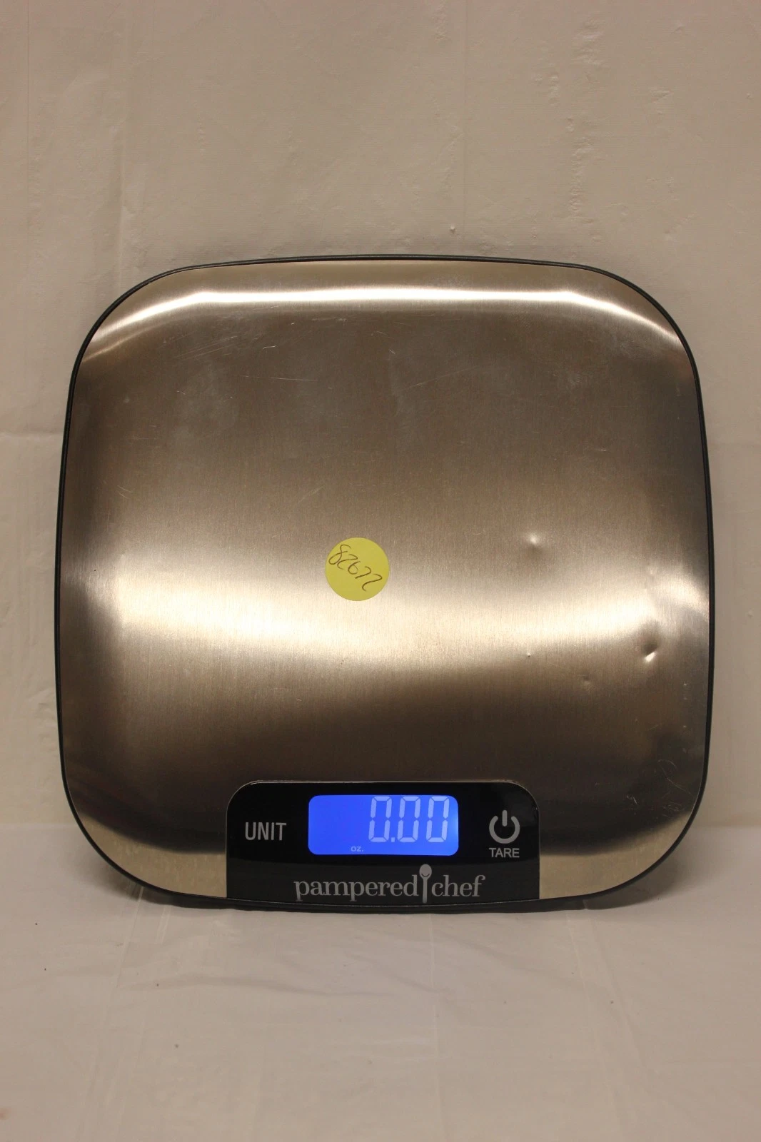 Pampered Chef Digital Kitchen Scale 100271 Stainless Steel 8”x8” Food Weight J31