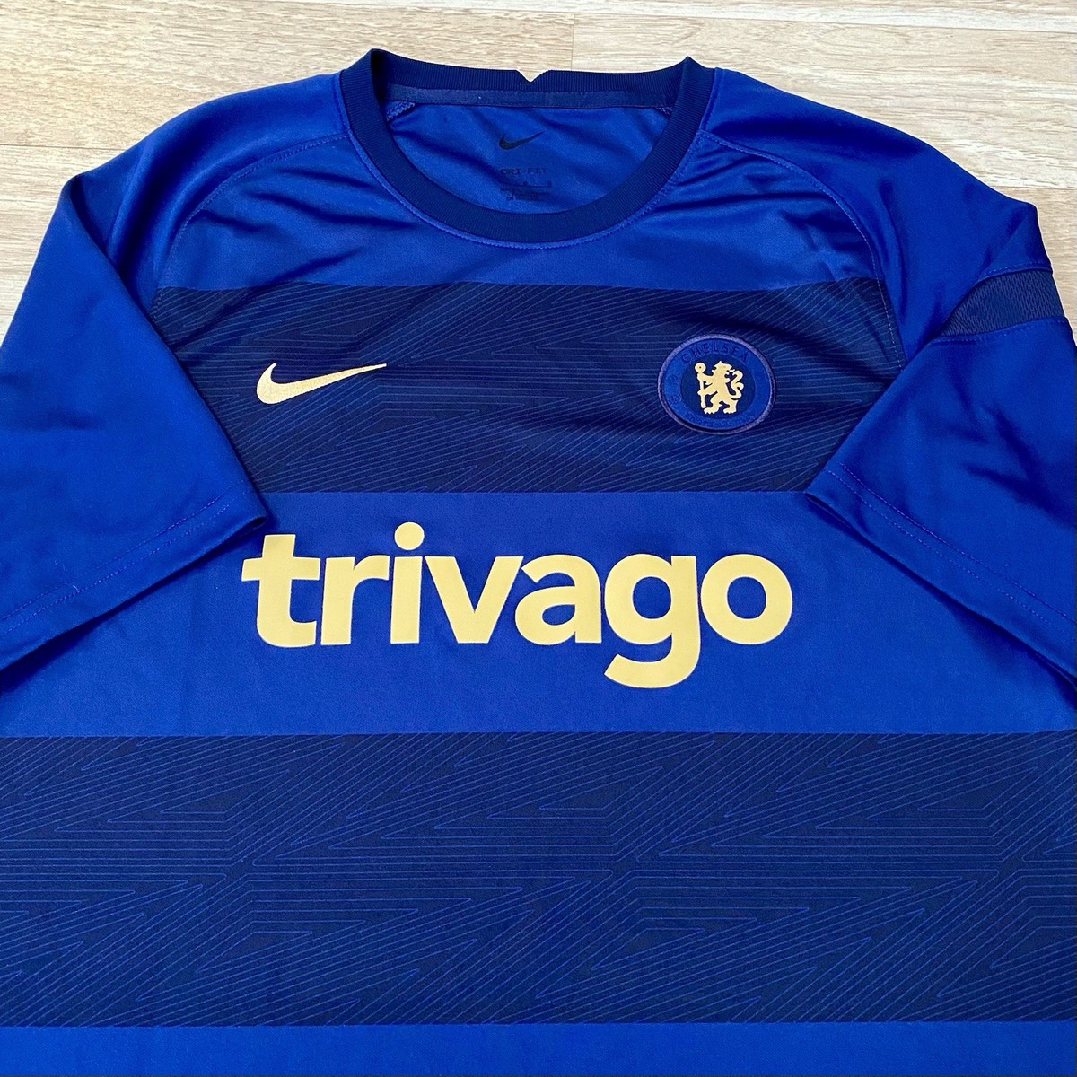 Nike Chelsea FC Pre Match Jersey Men's L Dri-Fit Blue Football