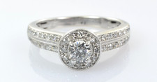 Diamond Engagement Ring 14k White Gold .45 Carats Size 4.25
