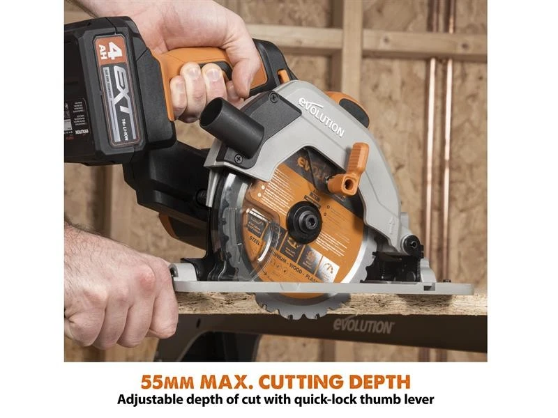 Evolution R165CCS-Li EXT Circular Saw 18V 1 x 4.0Ah Li-ion EVLR165CCS4 - Image 4 of 4