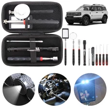 Telescoping Pick Up Sticks 360Swivel Inspection Mirror Magnetic Torch Flashlight