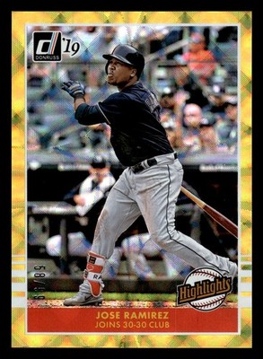 2019 Donruss #H10 Jose Ramirez Highlights Gold #/99