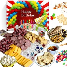 GIFTWORLD GOURMET BIRTHDAY GIFT BASKET w/MEAT & CHEESE & SNACKS AND SWEETS