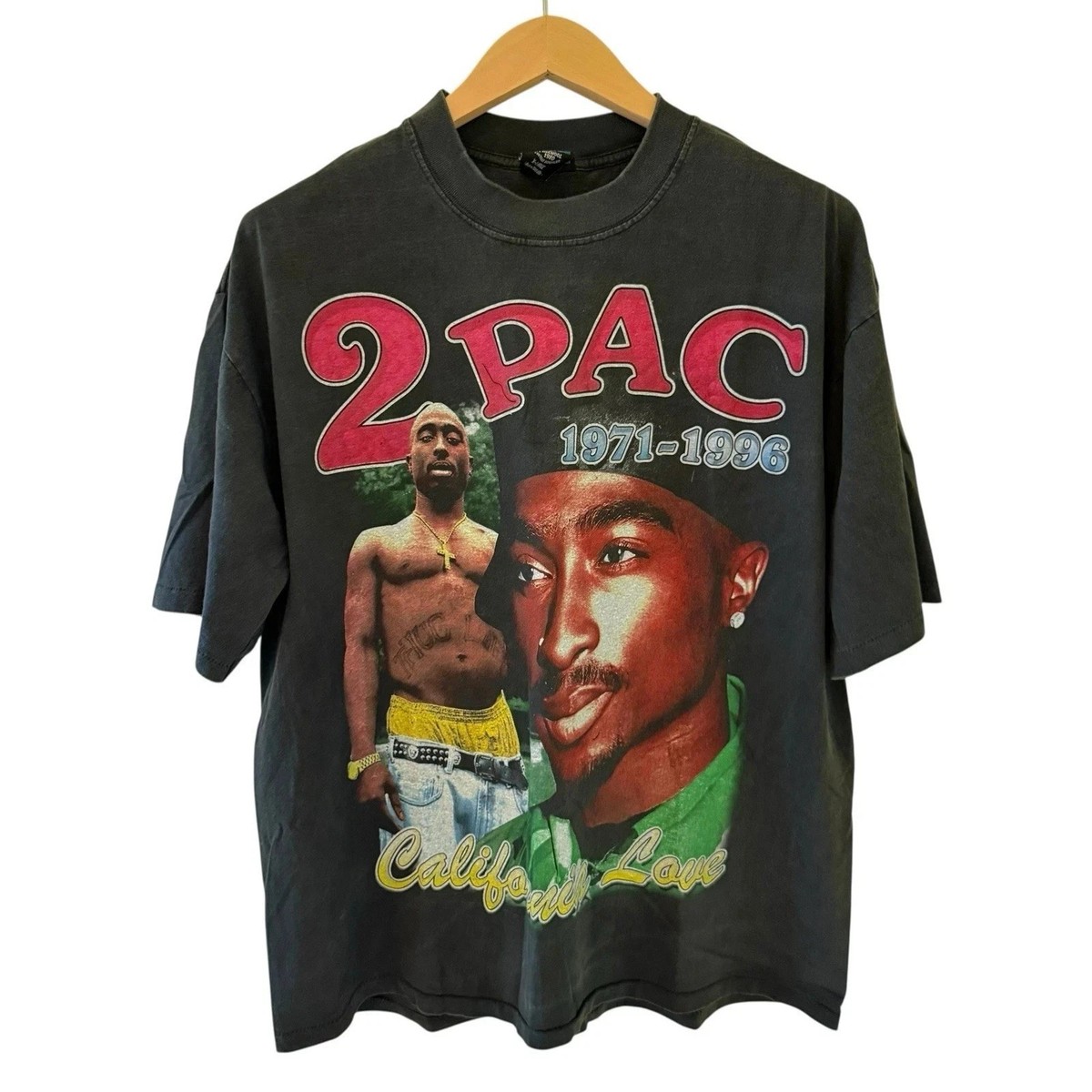 Vintage Tupac Shakur 2Pac 1971-96 Memorial Rap Reprint Shirt