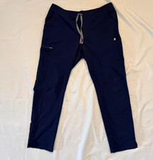 FIGS Womens Scrub Pants Large Navy Blue Technical Collection Drawstring Stretch