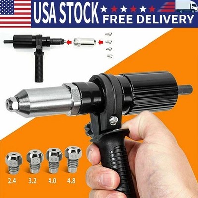 Electric Rivet Nut Gun Cordless Drill Pop Adapter Riveting Riveter Insert Tool