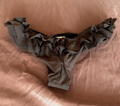 Dsquared2 DSQ Bikini Hose Damen Rüschen Volants IT 42 Dunkelbraun Neu