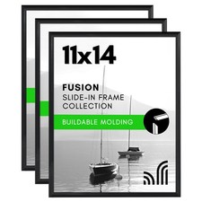 Americanflat 11x14 Picture Frame with Polished Front Cover - Set of 3 - Slide-In