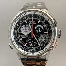 Mens Citizen Eco Drive Chrono-Time AT Alarm Radio Controlled Bracelet Watch