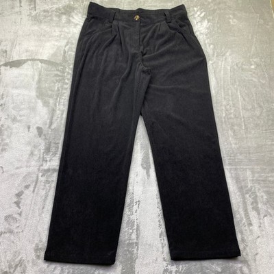Halara Womens Black Corduroy High Waist Pleated Wide Leg Pants Size L Fits 34''