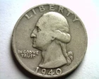 1940-D WASHINGTON QUARTER VERY FINE/EXTRA FINE+ VF/XF+ VERY FINE/EXTREMELY FINE+