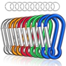 sprookber Aluminum Carabiner, Caribeener Clips, Spring Snap Hook for Multicolor