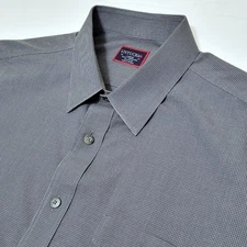 UNTUCKIT Marcasin WF 35672 gray check plaid long sleeve shirt Men's LARGE L Slim