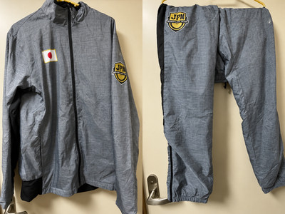 ASICS Japan Wrestling Team Trainingsanzug Jacke Hose Set 3XL Grau Trainingsan...