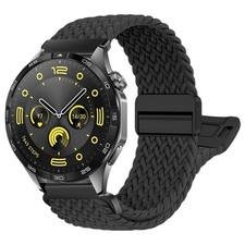 Tressé Bracelet pour Huawei Watch GT5/GT3/GT 4/GT3 Pro / GT5Pro Noir Nylon
