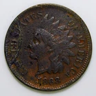 1868 Indian Head Cent VF details k518